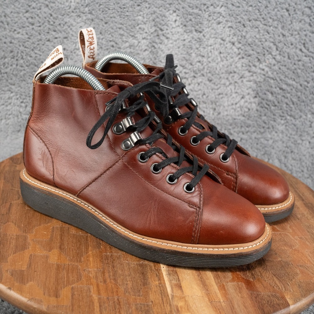 Dr. Martens‎ Lesley Boot Womens 6 Brown Good Y2K 7 Eye Lace Up Leather Chukka